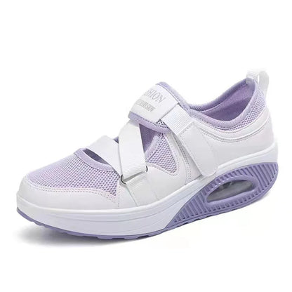 Lise | Women's Mesh Hook and Loop Slip On Platform Sneakers