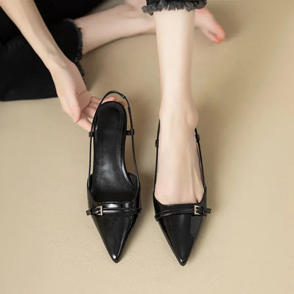 Mirella | Women's Pointed Toe Slingback Kitten Heel Pumps