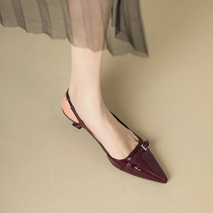 Mirella | Women's Pointed Toe Slingback Kitten Heel Pumps
