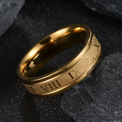 Noelle | Women's Roman Numeral Engraved Band Ring