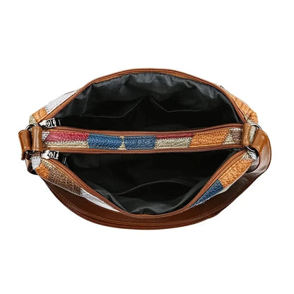 Roseline | Women's Vintage Patchwork Faux Leather Crossbody Bag