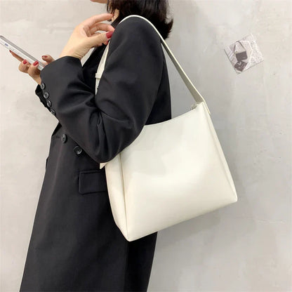Nathalie | Women's Faux Leather Minimalist Shoulder Tote Bag