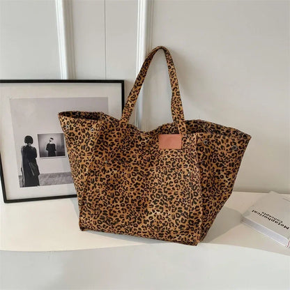Odile | Women's Leopard Print Large Slouchy Tote Bag