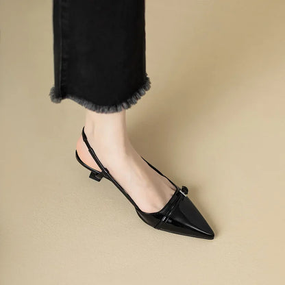 Mirella | Women's Pointed Toe Slingback Kitten Heel Pumps