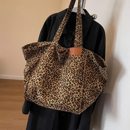Odile | Women's Leopard Print Large Slouchy Tote Bag