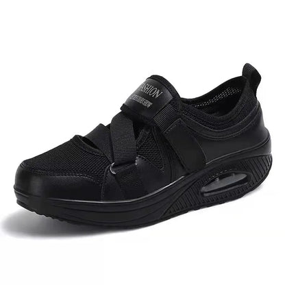 Lise | Women's Mesh Hook and Loop Slip On Platform Sneakers