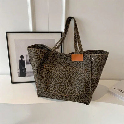 Odile | Women's Leopard Print Large Slouchy Tote Bag