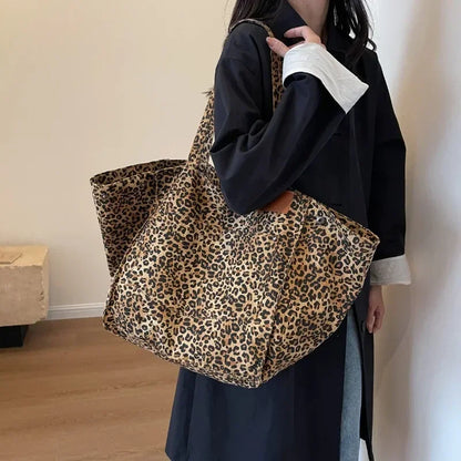 Odile | Women's Leopard Print Large Slouchy Tote Bag