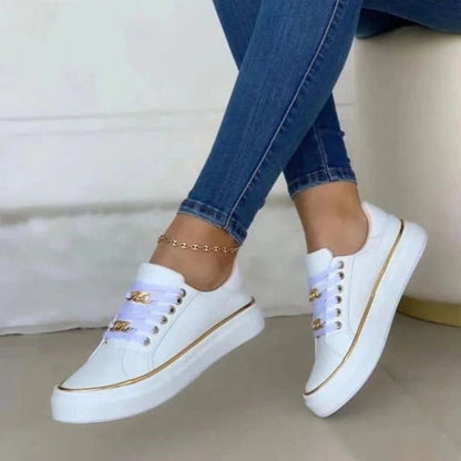 Charlie | Women's Orthopedic Chain Detail Lace Up Platform Sneakers