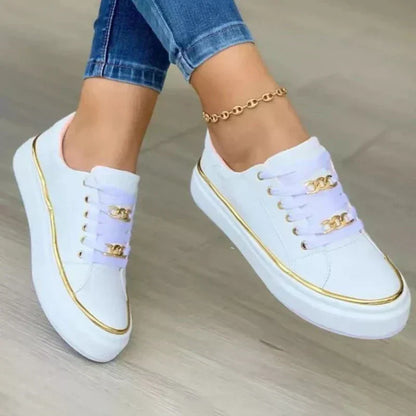 Charlie | Women's Orthopedic Chain Detail Lace Up Platform Sneakers