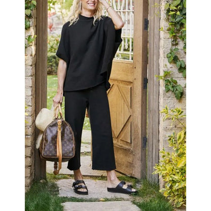 Mariella | Women's Batwing Sleeve Top and Wide Leg Pants Lounge Set