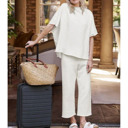 Mariella | Women's Batwing Sleeve Top and Wide Leg Pants Lounge Set