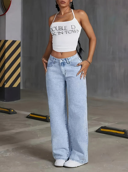 Philippa | Women's High Waisted Baggy Wide Leg Jeans