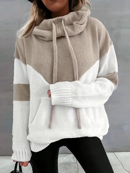 Ríona | Women's Colour Block Pullover Hoodie with Pocket