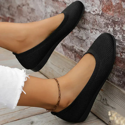 Miray | Women's Knit Slip On Round Toe Ballet Flats