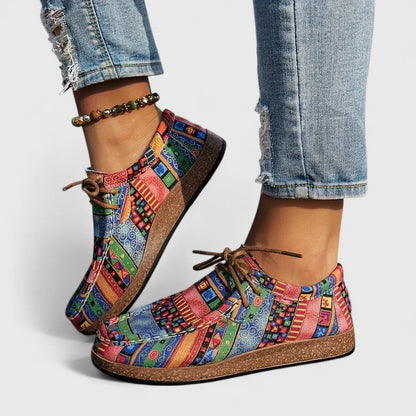 Nychelle | Women's Orthopedic Aztec Print Lace Up Shoes