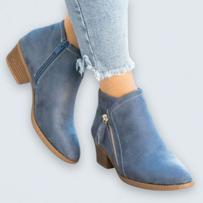 Seraphina | Women's Side Zip Block Heel Ankle Boots
