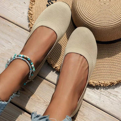 Miray | Women's Knit Slip On Round Toe Ballet Flats