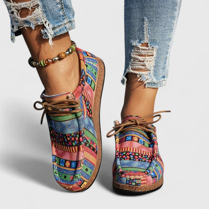 Nychelle | Women's Orthopedic Aztec Print Lace Up Shoes