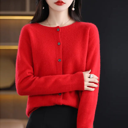 Eleanor | Women's Soft Knit Button Up Crew Neck Cardigan
