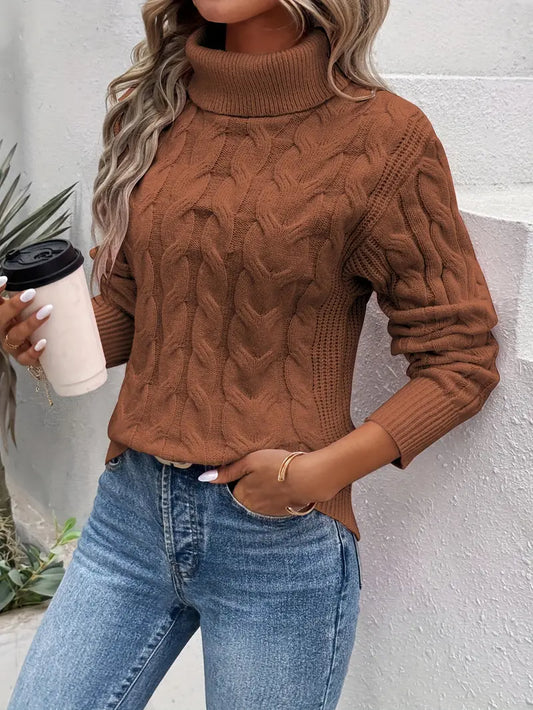 Maika | Women's Cable Knit Turtleneck Sweater