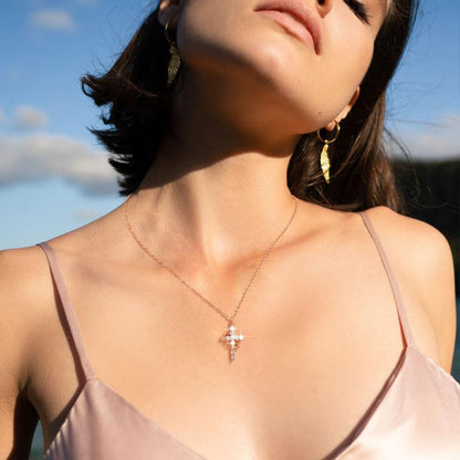 Clarisse | Women's Cross and Crown Pendant Necklace