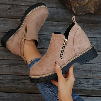Liora | Women's Side Zip Lug Sole Ankle Boots