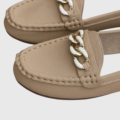 Melissa | Women's Orthopedic Chain Detail Slip On Moccasin Loafers