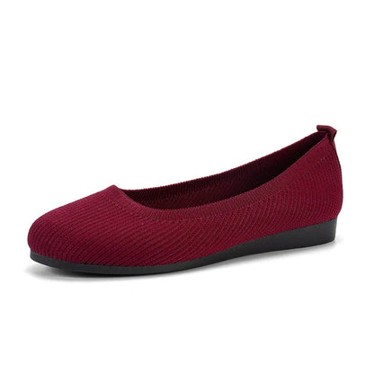 Miray | Women's Knit Slip On Round Toe Ballet Flats