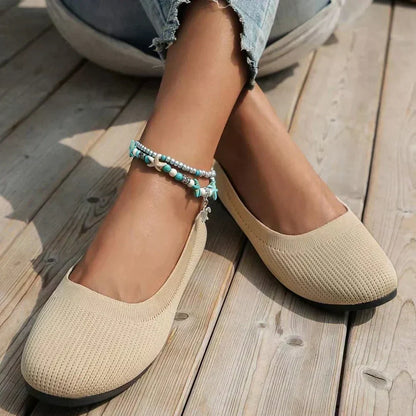Miray | Women's Knit Slip On Round Toe Ballet Flats