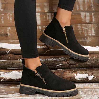 Liora | Women's Side Zip Lug Sole Ankle Boots