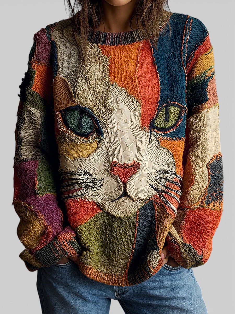 Andrea | Artistic Sweater with Cat