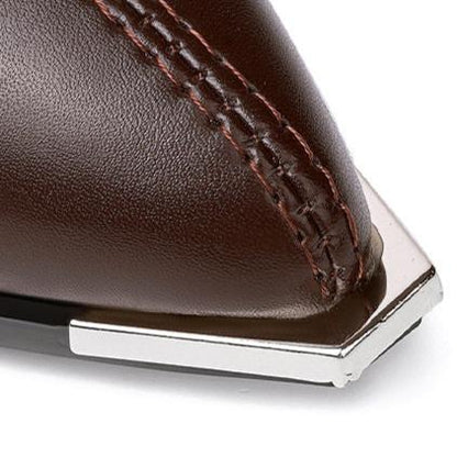 Nox | Women's Pointed Toe Chrome Tip Block Heel Chelsea Boots