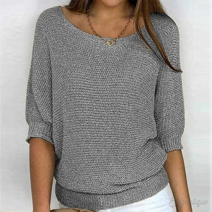 Jolene | Women's Lightweight Knit Scoop Neck Relaxed Fit Sweater