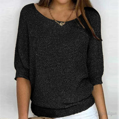 Jolene | Women's Lightweight Knit Scoop Neck Relaxed Fit Sweater