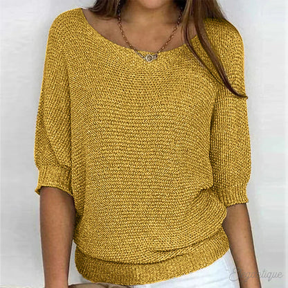 Jolene | Women's Lightweight Knit Scoop Neck Relaxed Fit Sweater