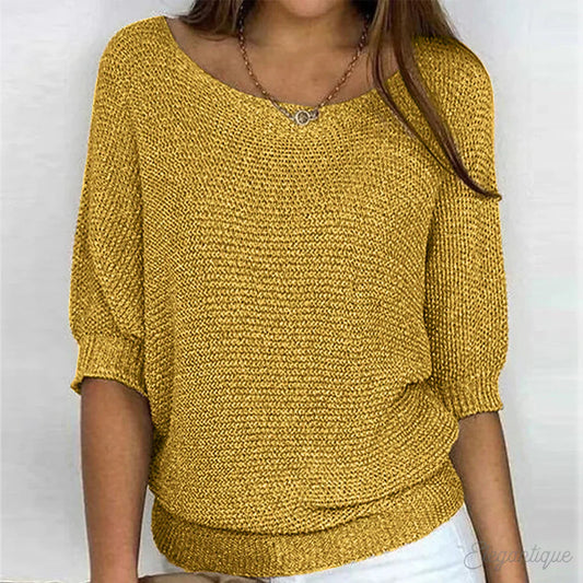 Jolene | Women's Lightweight Knit Scoop Neck Relaxed Fit Sweater