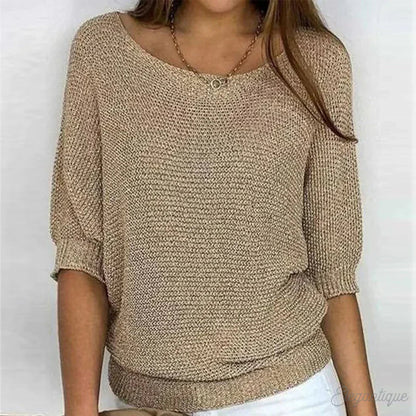 Jolene | Women's Lightweight Knit Scoop Neck Relaxed Fit Sweater